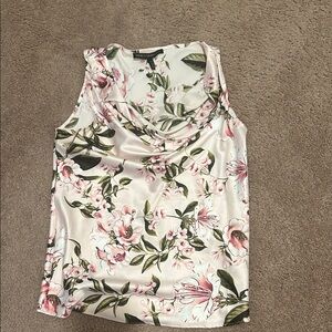 White House Black Market Floral Cowl Neck Blouse